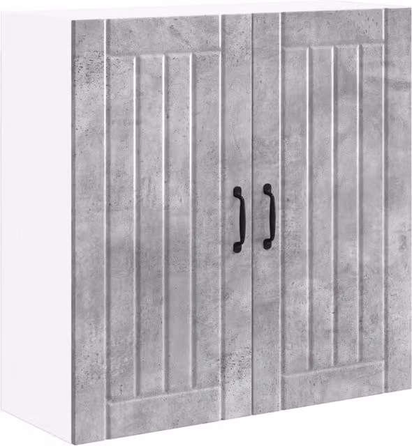 Armadio da cucina rettangolare moderno pratico stoccaggio 80 x 31 x 80 cm in legno ingegnerizzato grigio cemento 02_0054075