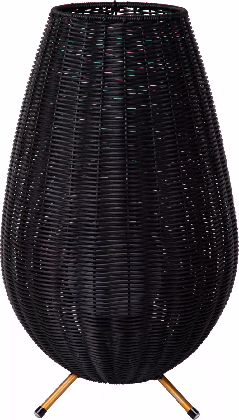 Lampada da tavolo a LED ricaricabile COLIN nera 3W, bianco caldo, 180 lm, acrilico, dimensioni: 50x30x30 cm, IP44, Lucide