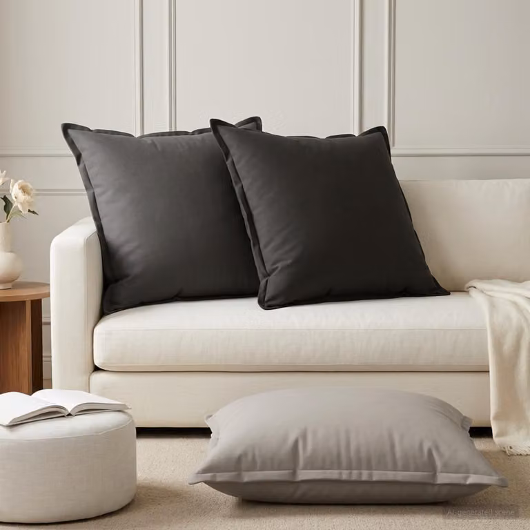 Set di 6 federe vidaXL HOUTEN in poliestere, colore antracite, 80 x 80 cm