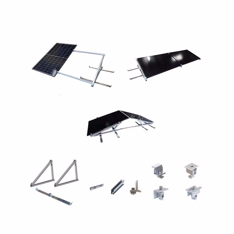 Centrale elettrica da balcone Staffa di montaggio Kit di montaggio orizzontale per 8 pannelli Tetto con moduli FV Tetto piano solare 10-40°