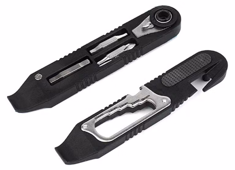 Solidchoice - Set di attrezzi multifunzione per biciclette, completo di leva per pneumatici e chiave a cricchetto