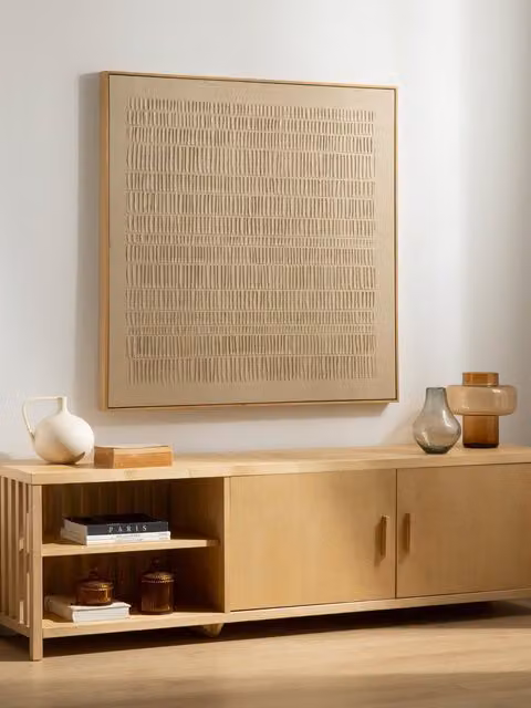 Mobile TV Riben Kenay Home in impiallacciato rovere marrone, L: 180 cm, P: 55 cm, H: 40 cm