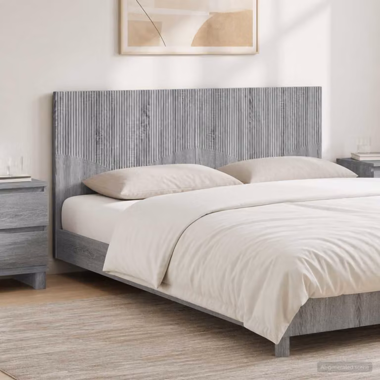 Testiera da muro vidaXL HOORN grigio con ripiano integrato in legno ingegnerizzato L: 180 cm, H: 50 cm, P: 15,56 cm