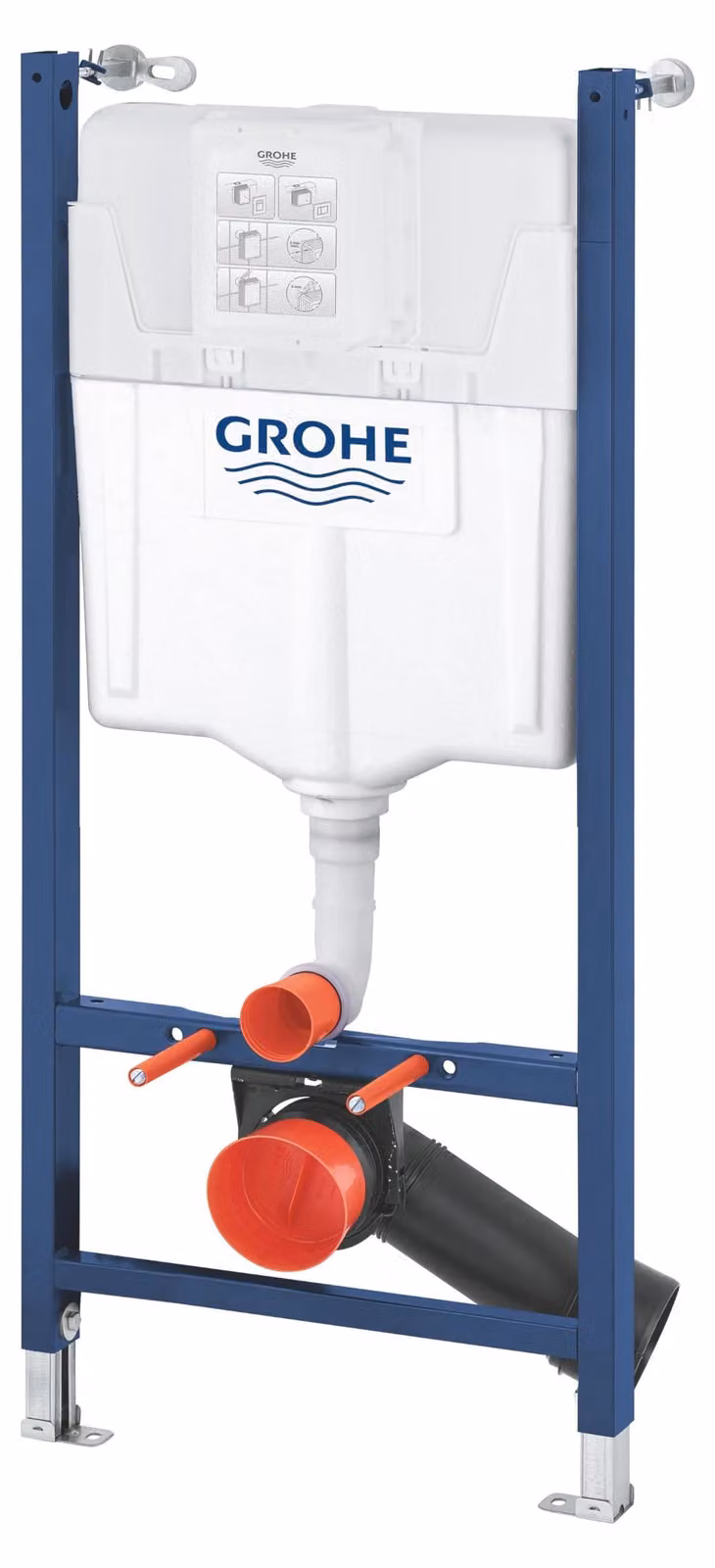 Combinazione WC e lavabo 2-in-1, 1,13 metri, da fissare a parete, in Vetroceramica, bianca