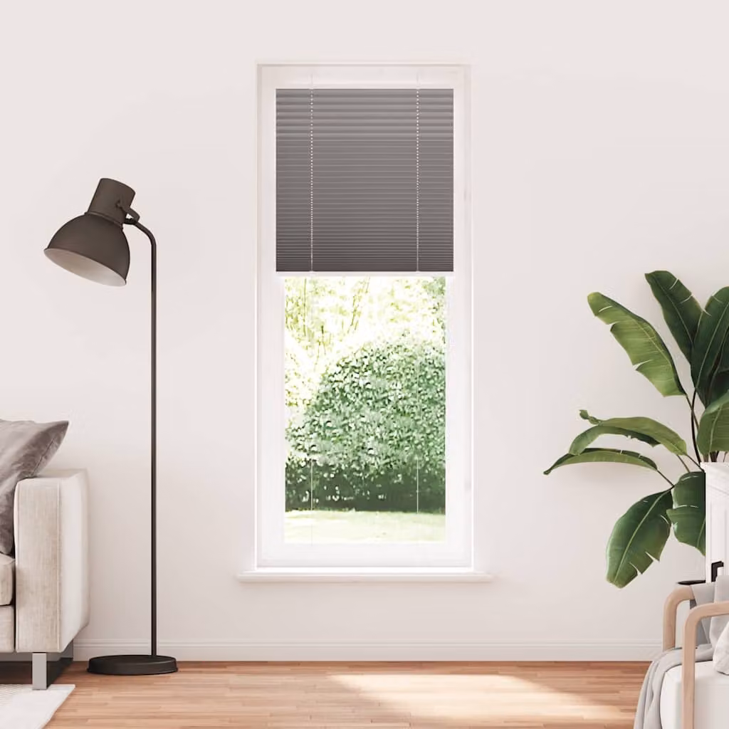vidaXL Tenda Plissettata Antracite 75x200 cm Larghezza Tessuto 74,4 cm
