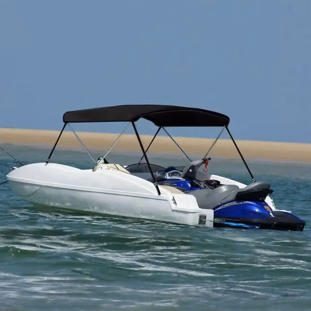 Bimini di Prua con Tendalino VIDAXL a 2 Archi, Nero, L 180 x P 150 x H 110 cm