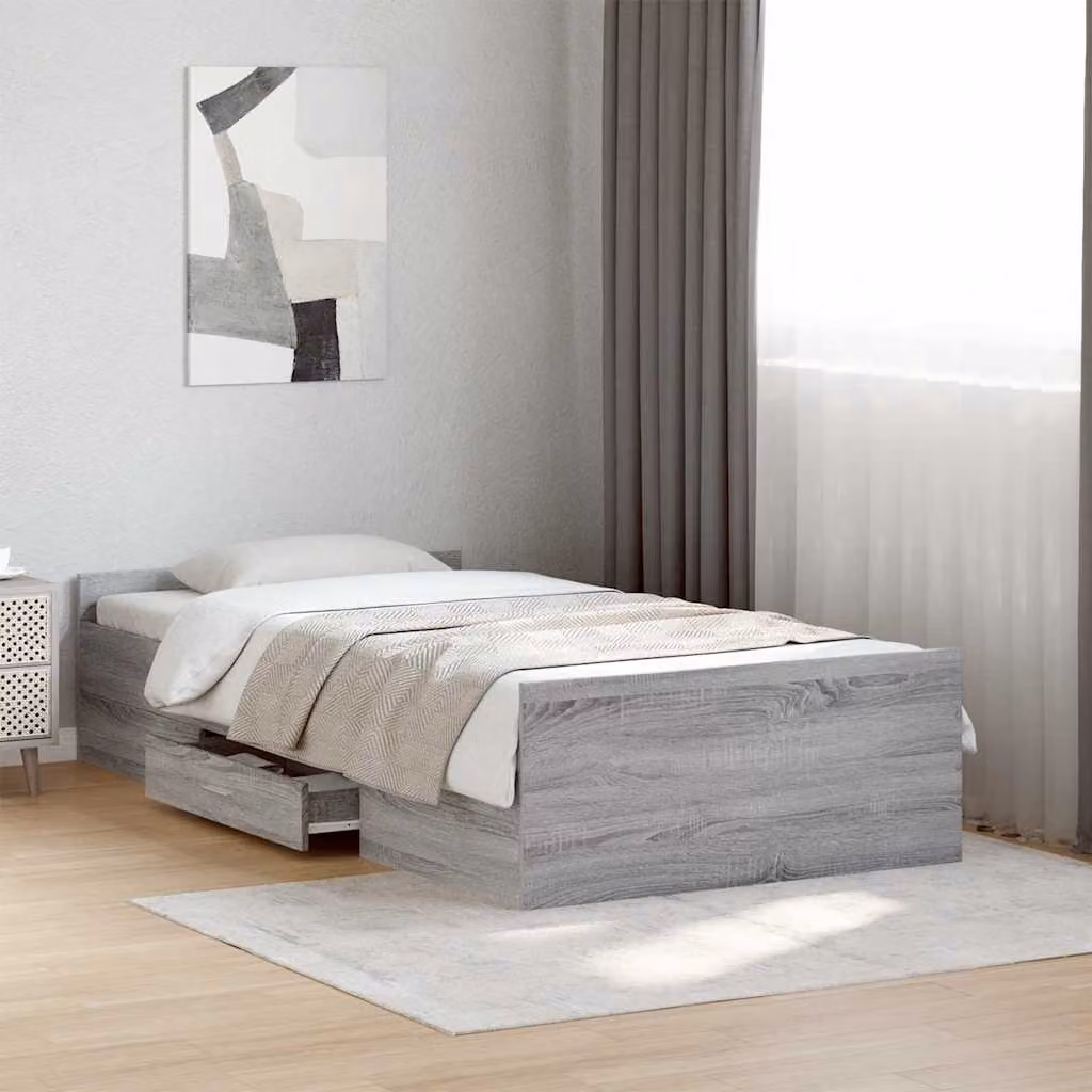 vidaXL Giroletto con Cassetti in Legno Multistrato Grigio L: 78 cm, P: 40 cm, H: 193 cm
