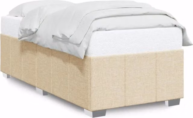 Letto singolo | Letto per adulti | Giroletto senza Materasso Crema 90x200 cm in Tessuto