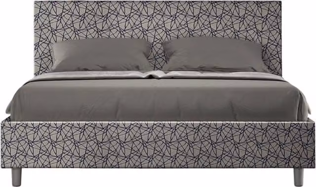 Letto Matrimoniale Era Adele Giordanoshop con Contenitore e Rete con Alzata Imbottito in Tessuto Blu L: 160 cm, P: 190 cm, H: 106 cm