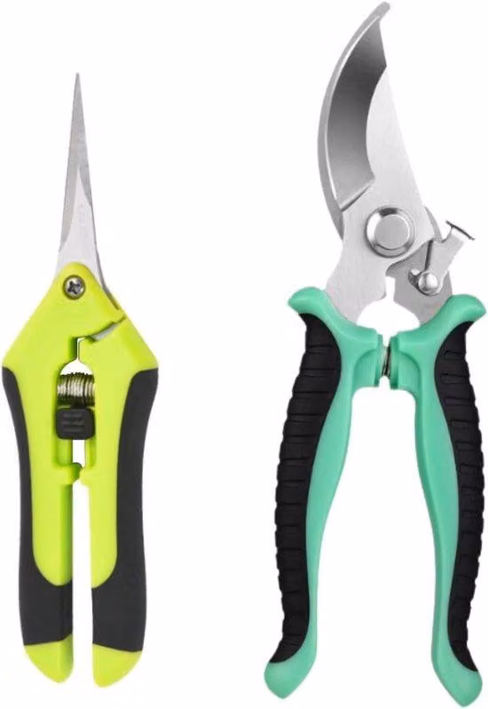 Set da 2 pezzi per tosaerba ecologici con lama bypass per rami e piante - zappa per alberi, tosaerba per rose, tosaerba per fiori con impugnatura di blocco e antiscivolo