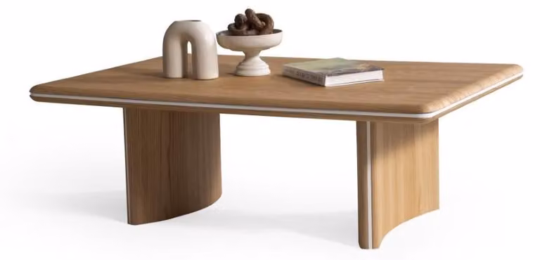 Eleganter brauner Couchtisch aus Holz im klassischen Stil