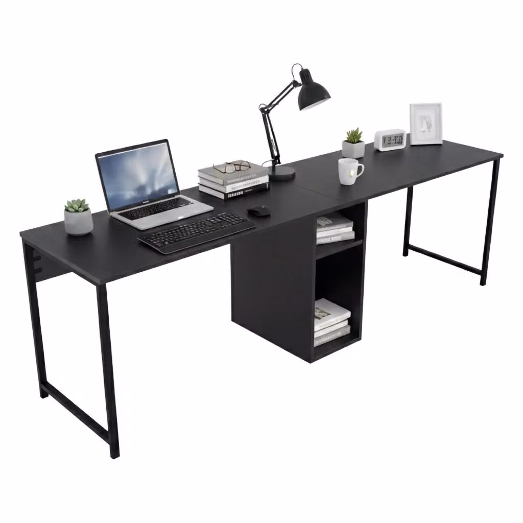 Scrivania DMORA Antracite per ufficio e computer, L 240 x P 60 x H 74 cm – 2