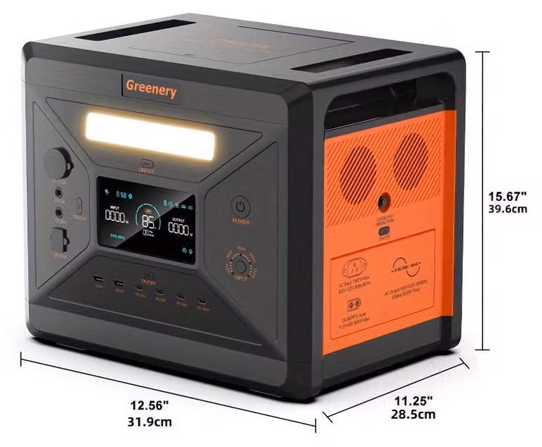 Generatore portatile da 2500W, con batteria da 2304Wh, quattro prese AC e funzione di ricarica rapida
