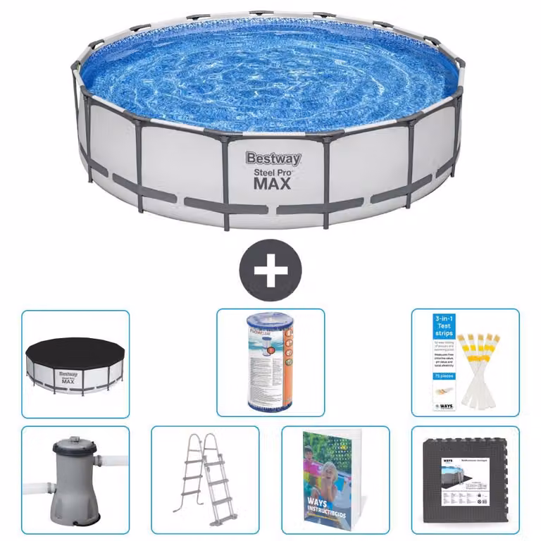 Bestway Steel Pro MAX, piscina in acciaio, forma rotonda - 457x122 cm - 6 pezzi, modello S563