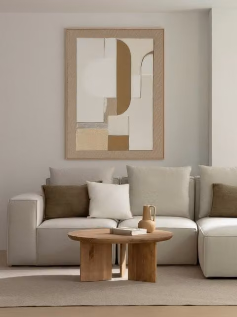Quadro astratto moderno Lang Kenay Home, beige, L: 80 cm x H: 100 cm