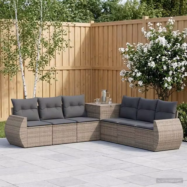 Set di divani 7 pz Grigio e Grigio Scuro 243 x 243 x 85 cm 3448824
