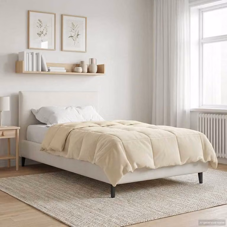 Piumone invernale traspirabile e reversibile vidaXL in microfibra, beige, L: 155 cm x P: 200 cm