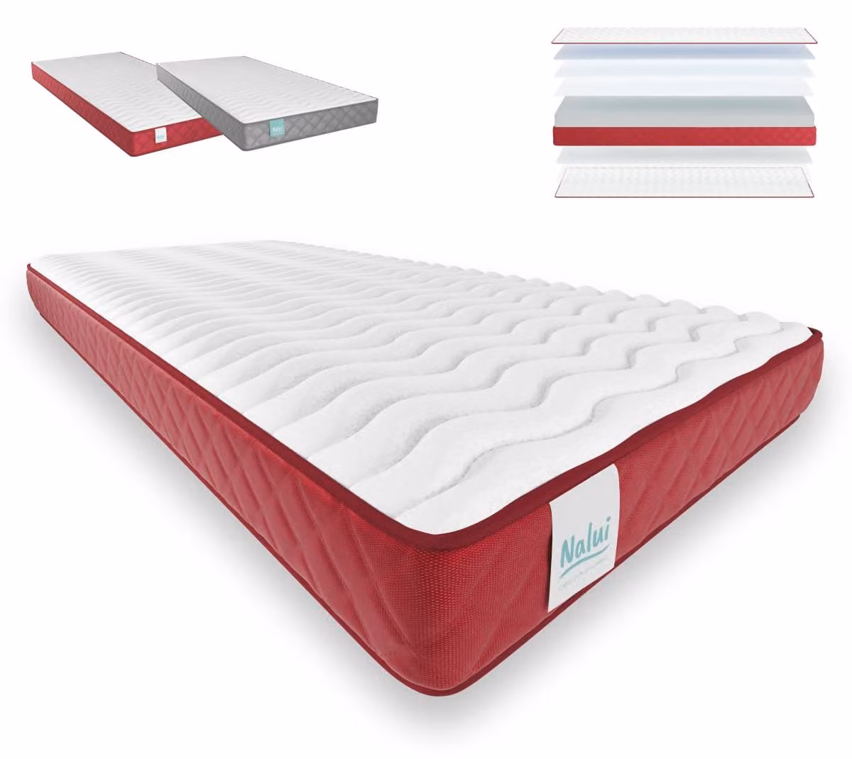Materasso Visco-Matras, dimensioni 90x200 cm, altezza 15 cm, tessuto elasticizzato, sistema di aerazione 3D, rigidità media