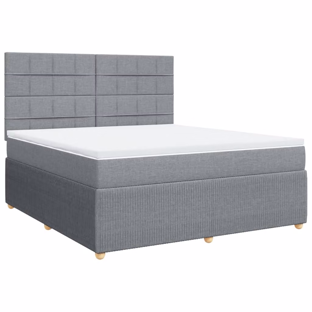 Giroletto a Molle con Materasso Grigio Chiaro180x200 cm Tessuto