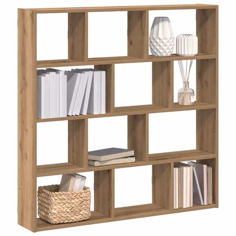 vidaXL Mensola a Muro Cubo con 12 Scomparti in MDF Marrone Moderno