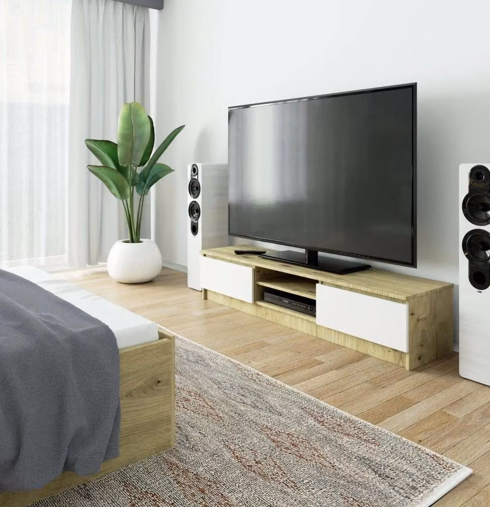 Mobile TV YMARIN - rovere artisan / bianco