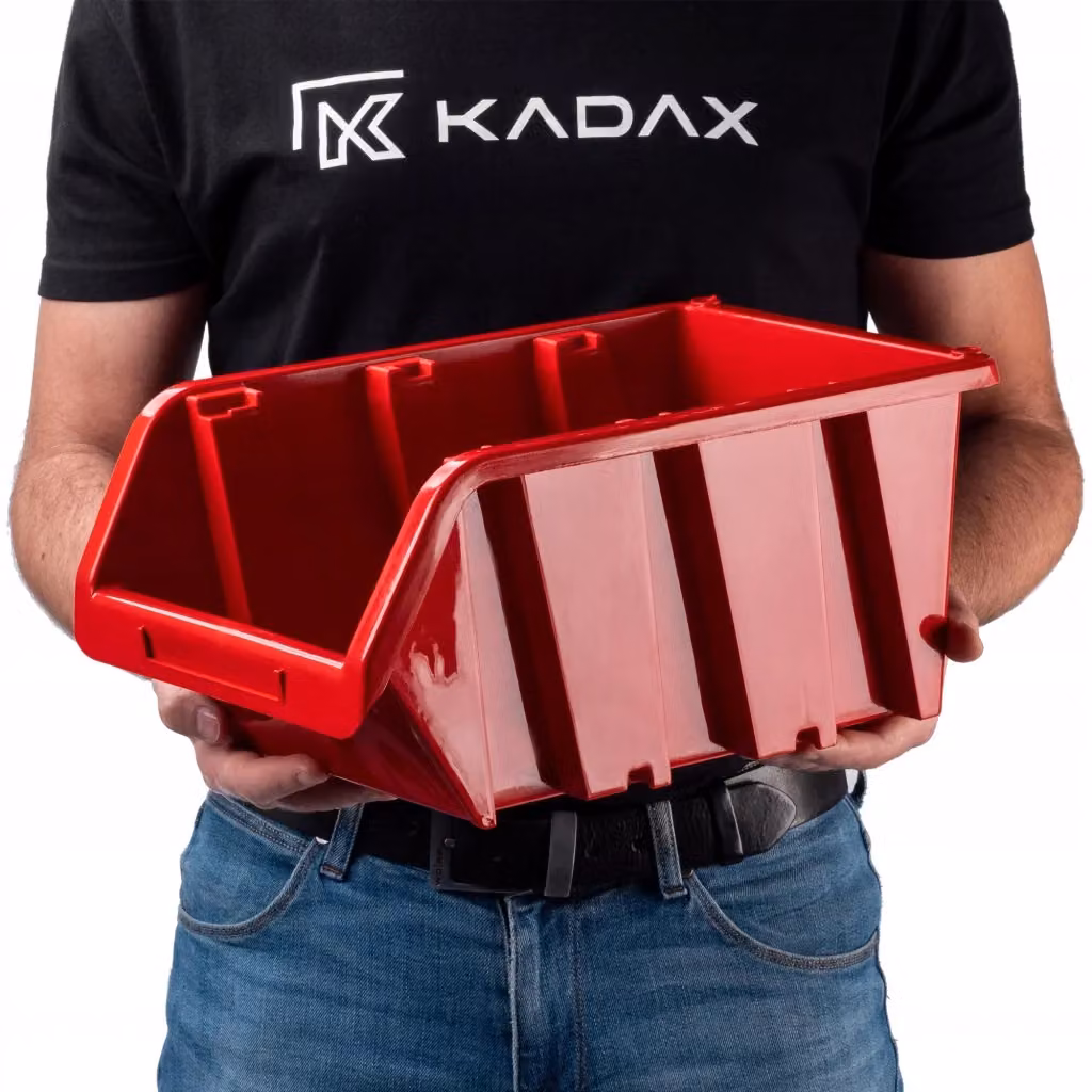 Set di 50 vassoi portaoggetti da officina KADAX in plastica rossi, L: 39 cm, P: 24 cm – 2