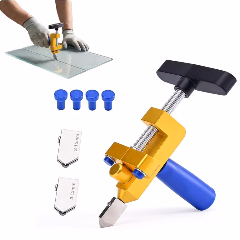 Omgoods - Set professionale per tagliare il vetro 2-in-1, adatto per vetro e piastrelle