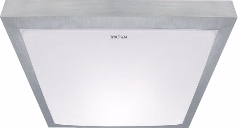 Lampada a soffitto LED in metallo L: 32 cm IP44 in argento Bianco quadrato 4000 K bianco neutro 1830 lm Moderno