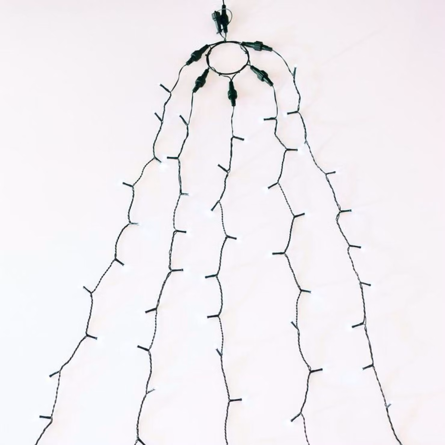 Luci natalizie ACA, 175 LED, ghirlanda a forma di polipo per l'albero, 5 fili da 35 LED ciascuno, bianco freddo, alimentatore incluso, IP44, 5 x 350 cm + 3 m di cavo di alimentazione verde, X08175211