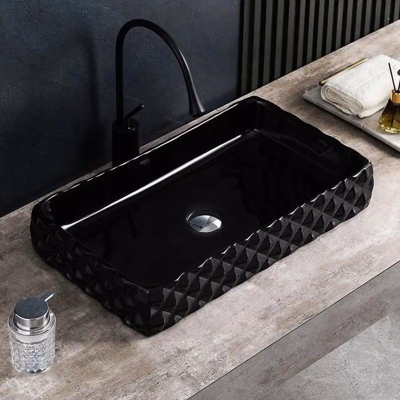 Lavabo rettangolare Lavabo da appoggio due misure Moderno Nuovo