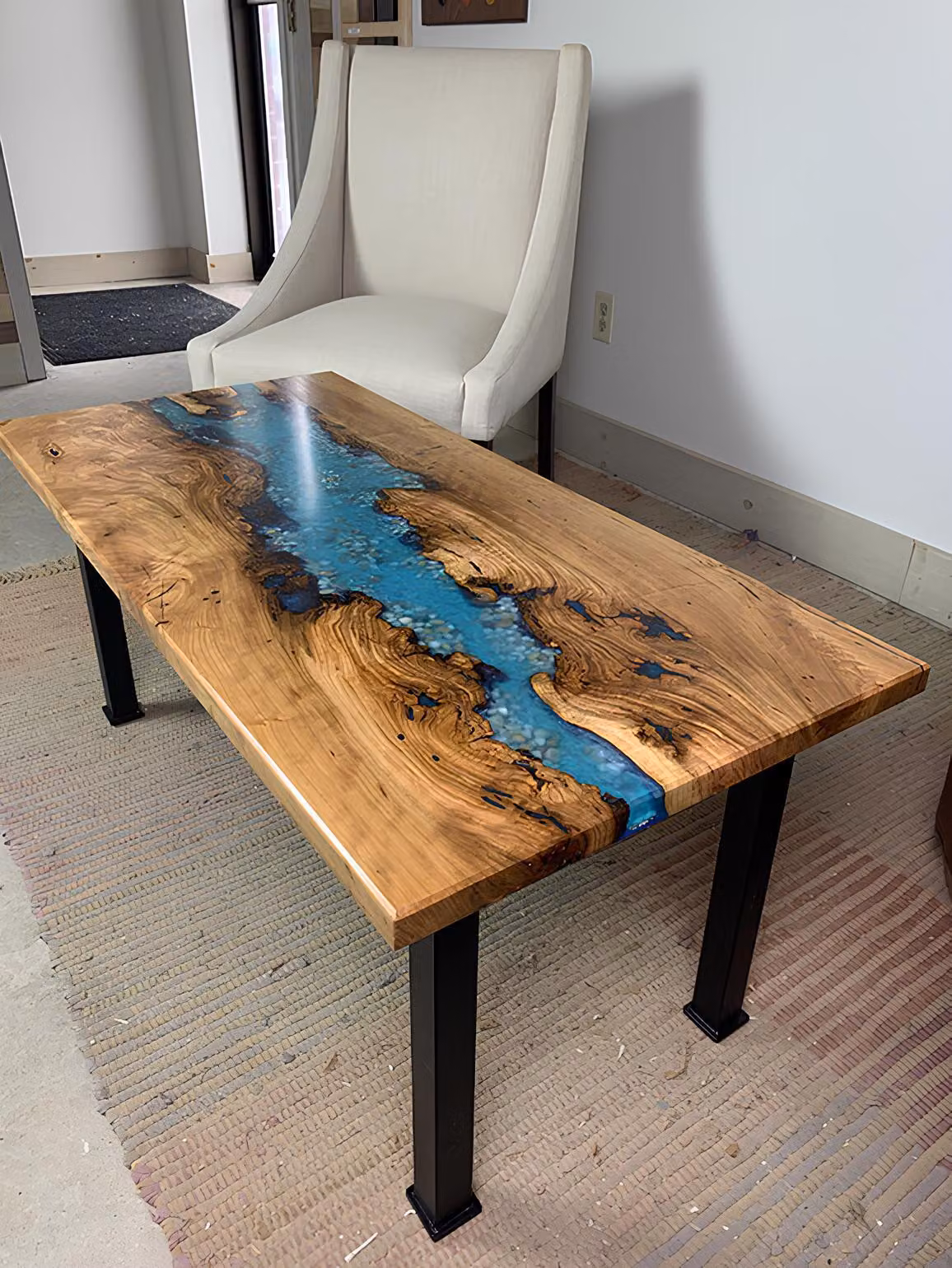 Couchtisch River Table Echtes Holz Flusstisch Massiv Epoxidharz Tische 120x60cm