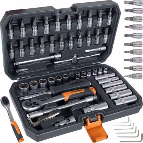 Set di utensili da 56 pezzi con chiavi a bussola da 1/4", custodia