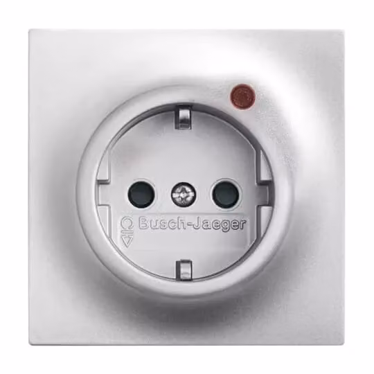 Busch-Jaeger 2310EUGL/VA-783-11, elemento di presa SCHUKO® Busch-Protector®, con protezione contro le sovratensioni, colore alluminio argentato