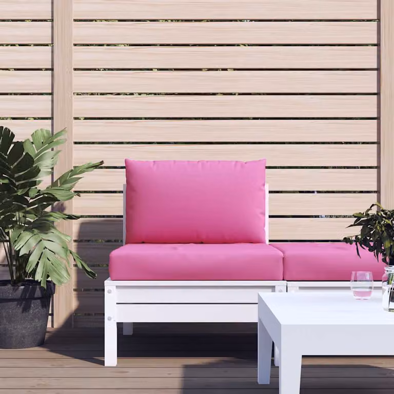 Set di 2 cuscini per pallet vidaXL rosa in tessuto Oxford resistente all'acqua e ai raggi UV L 60 x L 60 x H 8 cm