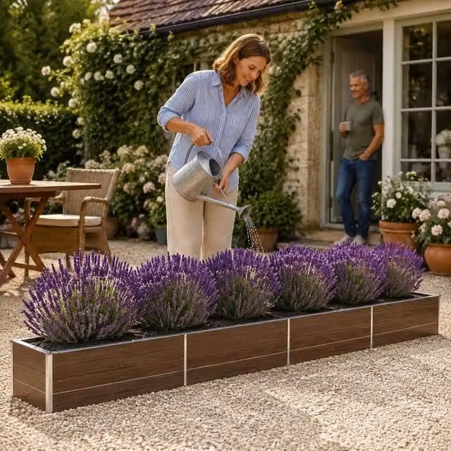 Garden Raised Bed Galvanized Steel 600x80x45 Cm Brown