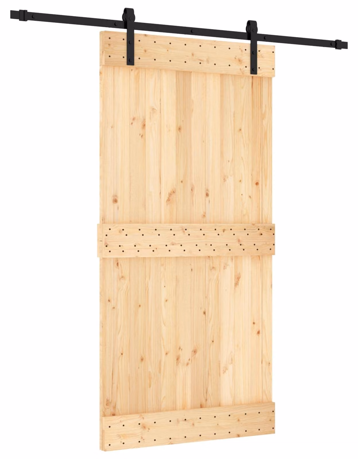Porta scorrevole Naturale e Nero 100 x 210 cm