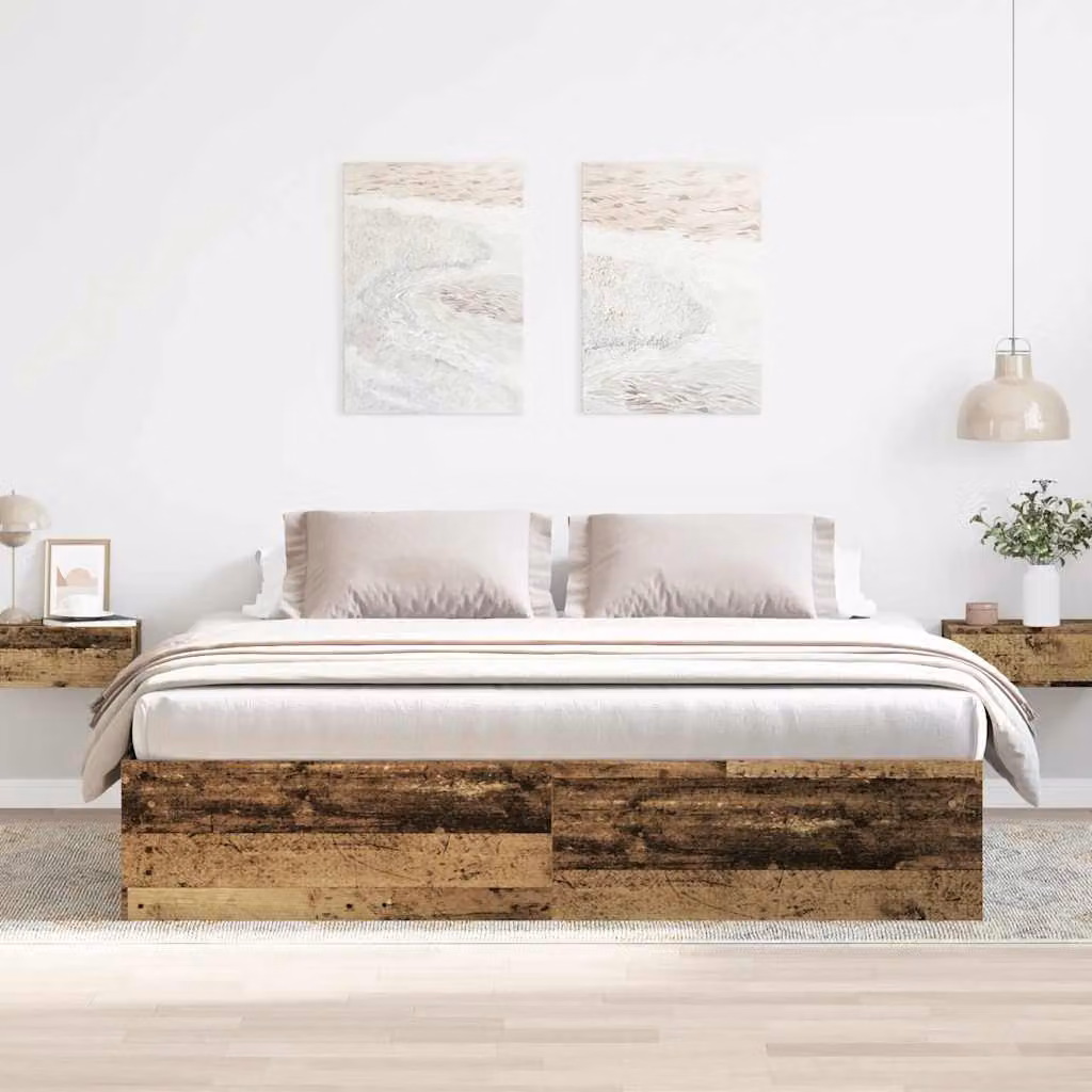 Giroletto vidaXL in legno e MDF color marrone con doghe fisse, L/P: 200 x 200 cm