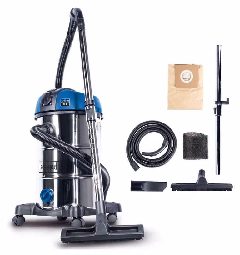 Scheppach NTS30 Premium 3in1 aspirapolvere a umido e a secco | 30L | aspirapolvere a umido - aspirapolvere a secco - soffiaggio | 1300W | 20 kPa | tubo da 3 m | accessori inclusi