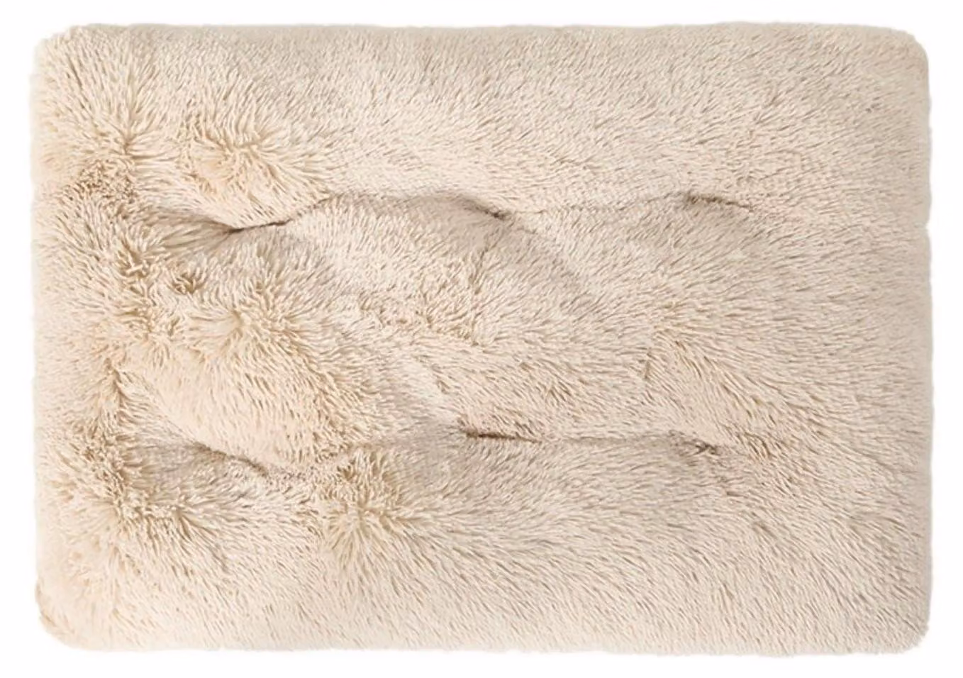 Cuccia per cani rettangolare, morbida e in peluche, ideale anche per gatti. Letto caldo e confortevole con base antiscivolo. Colore: beige. Taglia: XS, dimensioni 45x30 cm