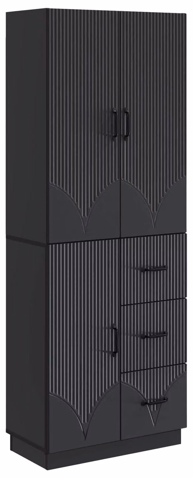 Set di armadi 2 pcs Nero Legno ingegnerizzato