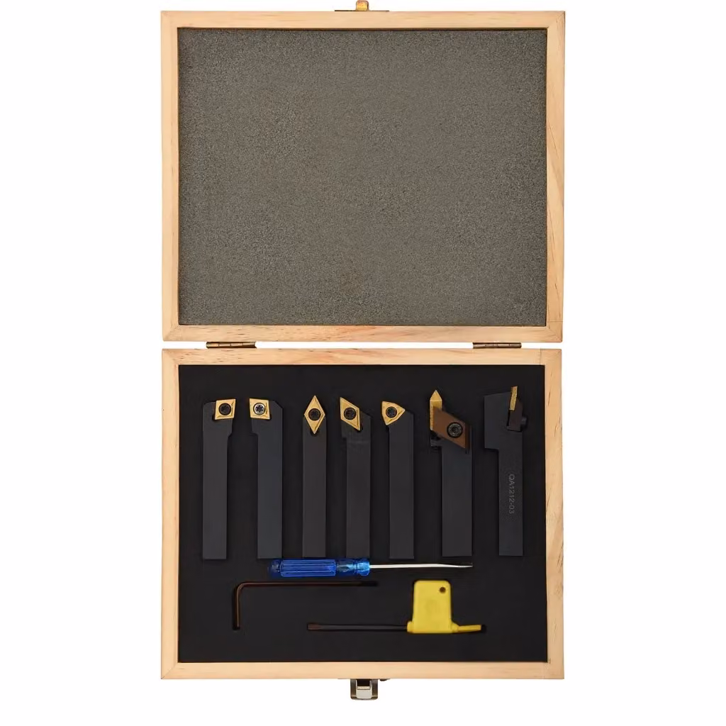 Set di 12 utensili indicizzabili per tornitura vidaXL in acciaio nero, dimensioni 12 x 12 x 80 mm – 2