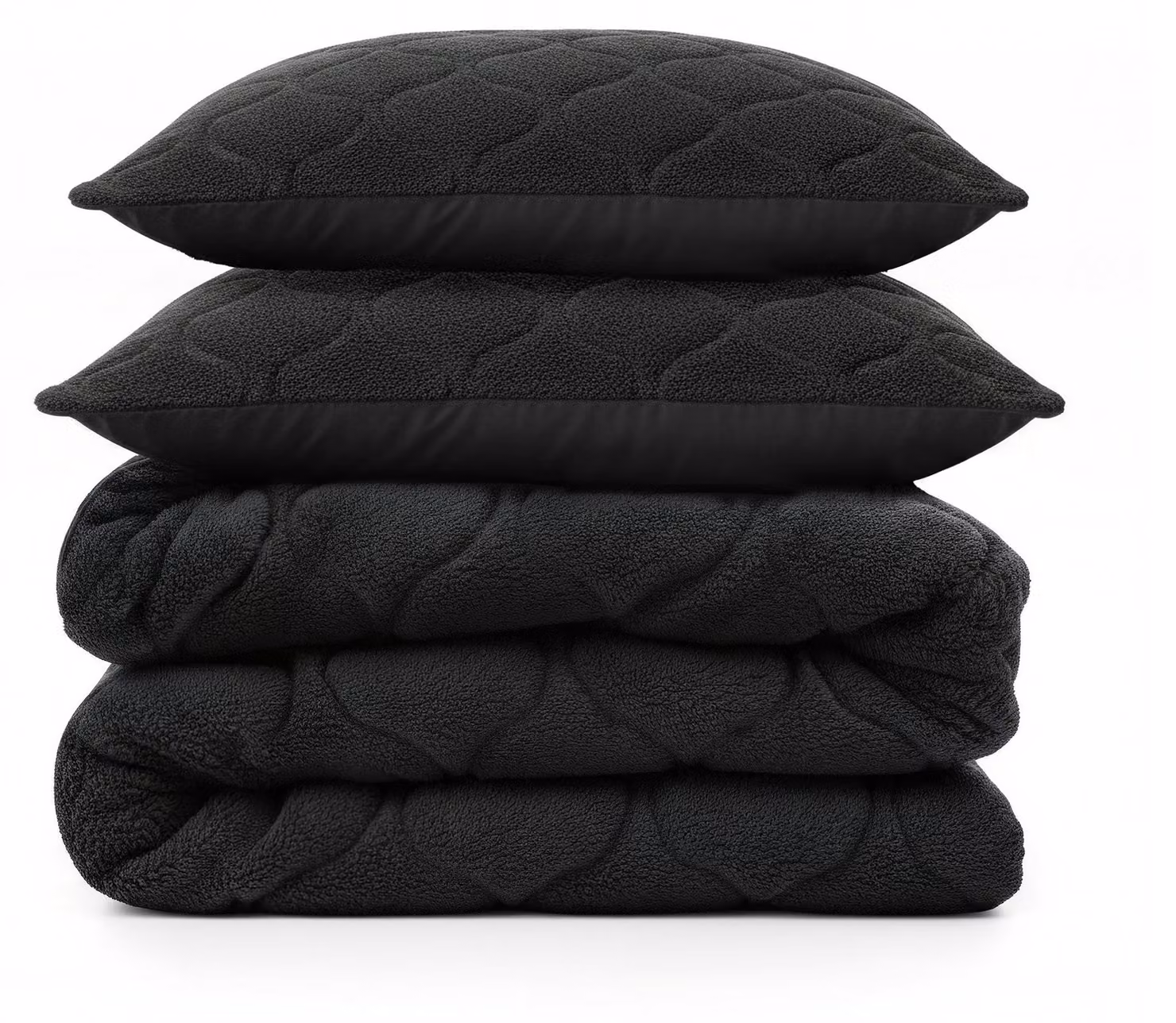 Sleeptime, coperta trapuntata "Lazy", colore nero, 200 x 200 cm, con federe