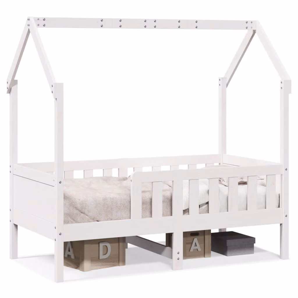 Maison Exclusive - Lettino a casetta bianco 80x160 cm in legno massello di pino