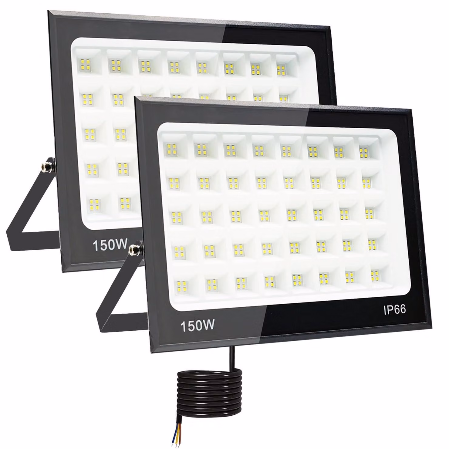 Fari a LED da 150W, confezione da 2, 15000 lumen, 6500K, grado di protezione IP66, cavo da 2 metri