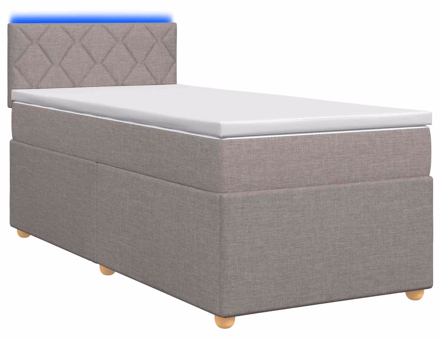 Letto a molle con materasso Taupe 100 x 200 cm in tessuto