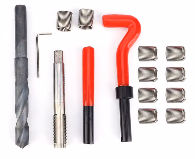 Elzusha - Kit di riparazione filettature, 15 pezzi - Acciaio inossidabile - Filettatura interna - Accessori per la riparazione - Resistenza all'usura - Alta precisione - Inserti filettati