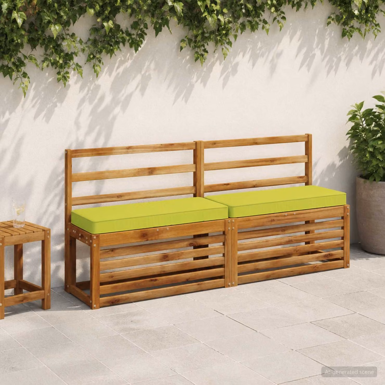 Cuscino per Panchina vidaXL in Poliestere con Rivestimento Lavabile e Resistente ai Raggi UV, Disponibile in Verde o Giallo