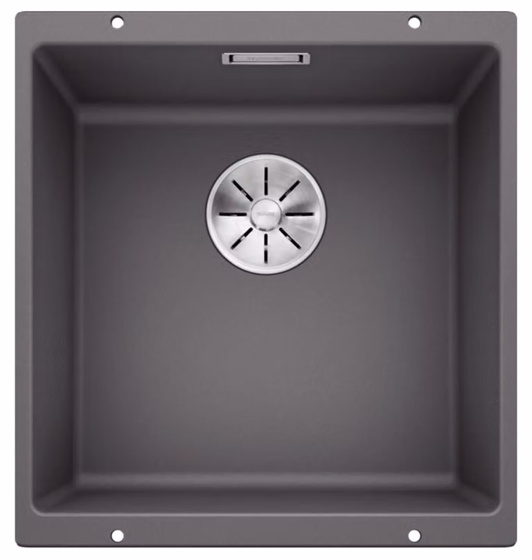 BLANCO SUBLINE 400-U, SILGRANIT® PuraDur®, grigio roccia, senza telecomando di scarico