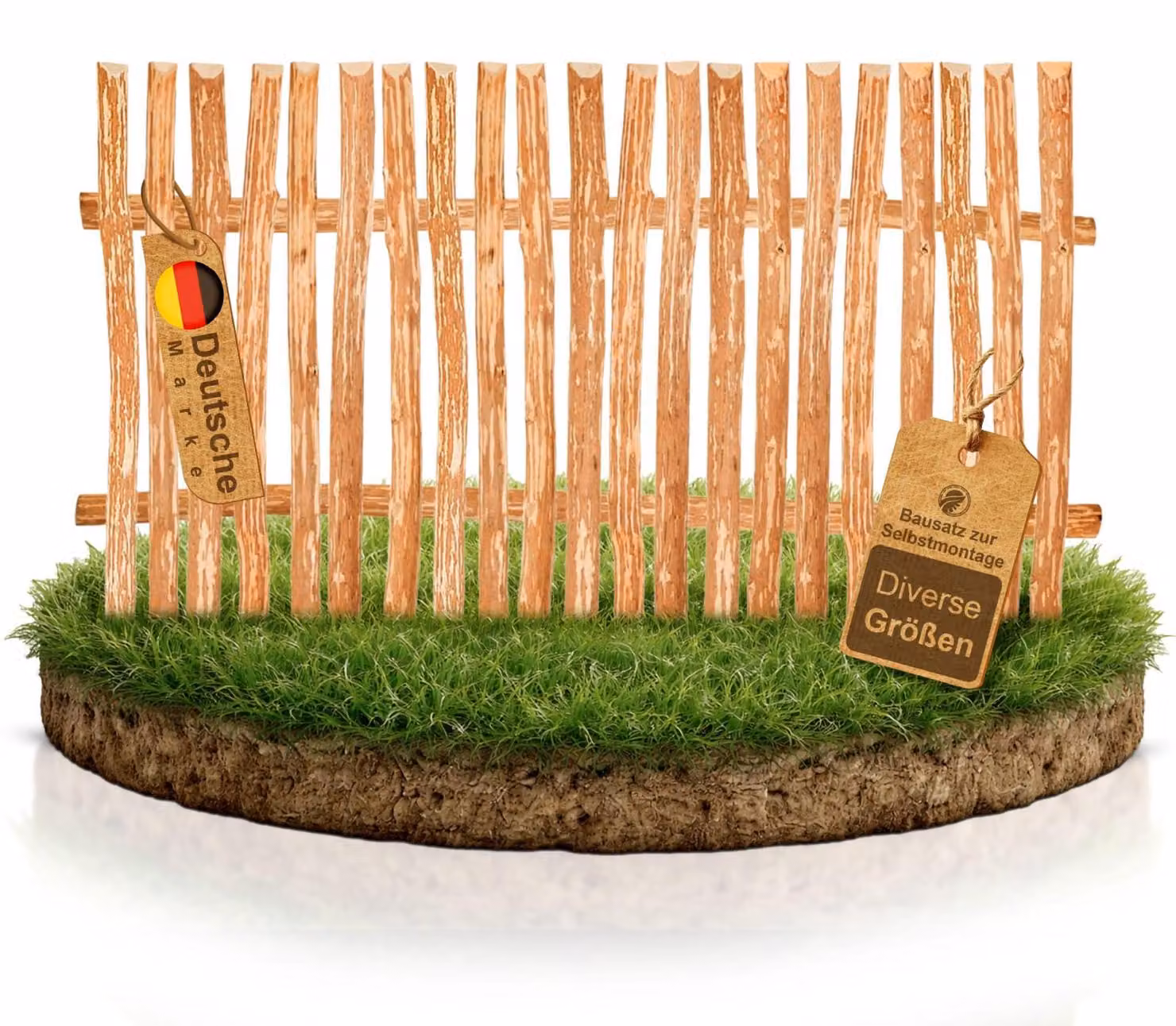 Recinzione da giardino in legno H 120 x L 120cm Kit listelli interasse 5-6cm