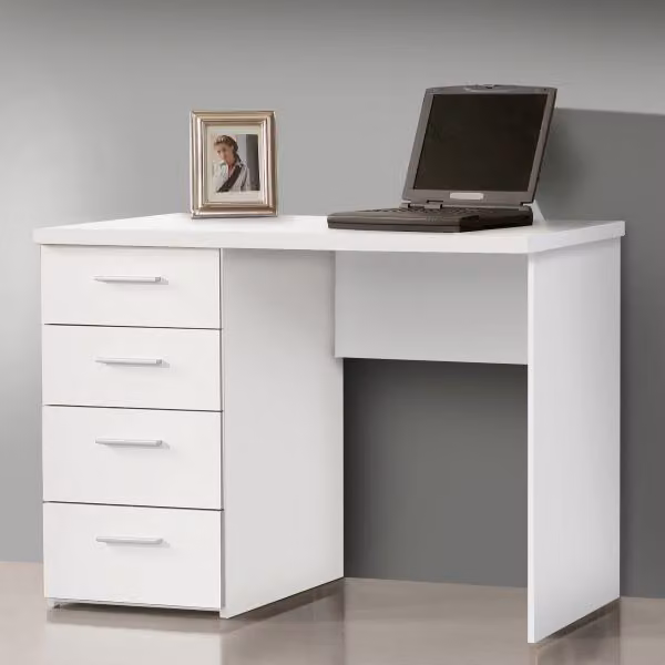CasaDolce, scrivania NET 106, bianca, 110x60x76,5 cm, con cassetti